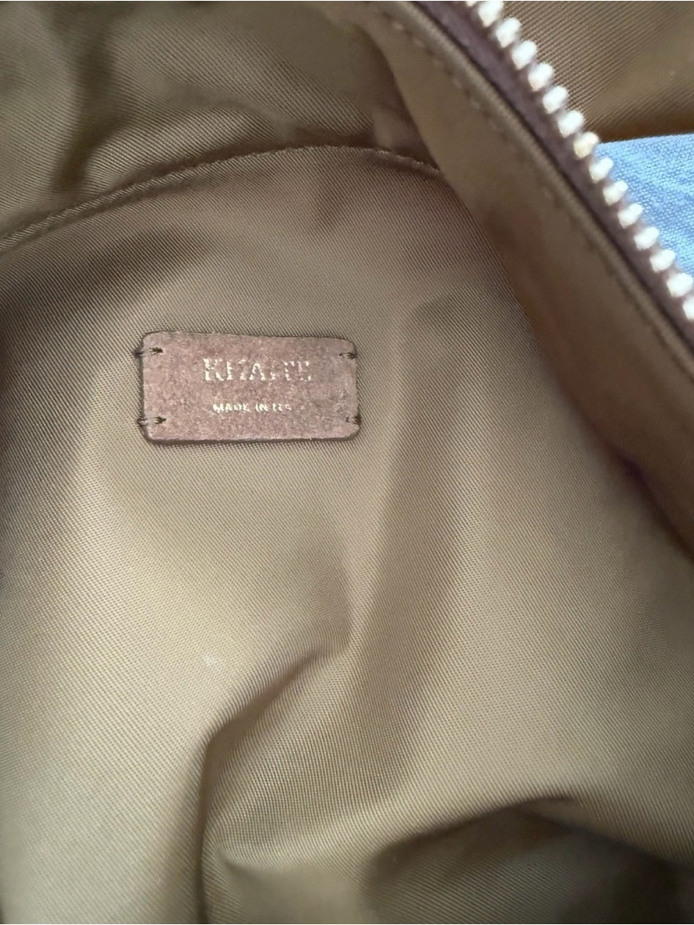 KHAITE Olivia Suede-Trimmed Crescent Shoulder Bag in Brown - Picture 5 of 6